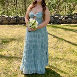 Light blue shimmer prom dress